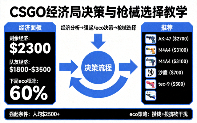 CSGO经济局决策与枪械选择教学画面